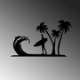Wallity Surfer Accesorio de Pared de Metal Negro